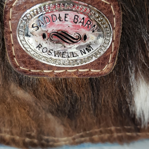 Saddle Barn Cowhide denim purse - Picture 5 of 9